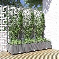 vidaXL Garden Planter w/ Trellis Light Grey 120x40x121.5 cm, Grey