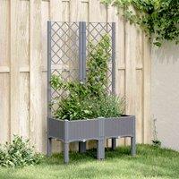 vidaXL Garden Planter with Trellis Grey 80x40x142 cm PP, Grey