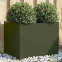 vidaXL Planter Olive Green 62x47x46 cm Cold-rolled Steel