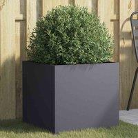 vidaXL Planter Anthracite 49x47x46 cm Cold-rolled Steel, Grey