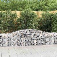 vidaXL Arched Gabion Baskets 2 pcs 400x50x60/80 cm Galvanised Iron, Silver