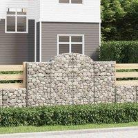 vidaXL Arched Gabion Baskets 5 pcs 200x50x120/140 cm Galvanised Iron, Silver
