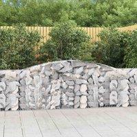 vidaXL Arched Gabion Baskets 5 pcs 400x30x80/100 cm Galvanised Iron, Silver