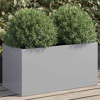 vidaXL Planter Silver 62x30x29 cm Galvanised Steel, Silver