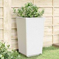 vidaXL Garden Planters 2 pcs White 32.5x32.5x57 cm PP, White