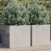 vidaXL Planters 2 pcs Silver 49x47x46 cm Stainless Steel, Silver