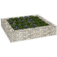 vidaXL Gabion Raised Bed Galvanised Steel 100x100x20 cm, Silver