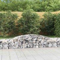 vidaXL Arched Gabion Baskets 2 pcs 400x50x40/60 cm Galvanised Iron, Silver