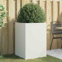 vidaXL Planter White 52x48x75 cm Cold-rolled Steel, White