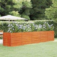vidaXL Garden Raised Bed Rusty 400x80x77 cm Corten Steel, Brown