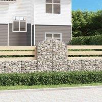 vidaXL Arched Gabion Basket 100x50x120/140 cm Galvanised Iron, Silver