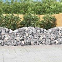 vidaXL Arched Gabion Basket 200x50x80/100 cm Galvanised Iron, Silver