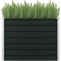 vidaXL Raised Garden Bed Anthracite 100x100x77 cm - Steel, Grey