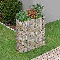 vidaXL Gabion Raised Bed Galvanised Iron 120x50x100 cm, Silver
