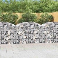 vidaXL Arched Gabion Basket 150x50x100/120 cm Galvanised Iron, Silver