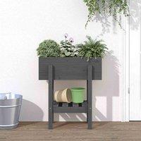 vidaXL Garden Planter Grey 62x30x69 cm Solid Wood Pine, Grey