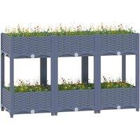 vidaXL Raised Bed 120x40x71 cm PP, Grey