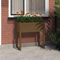vidaXL Planter Honey Brown 78x40x81 cm Solid Wood Pine, Brown