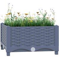 vidaXL Raised Bed 40x40x23 cm Polypropylene, Grey