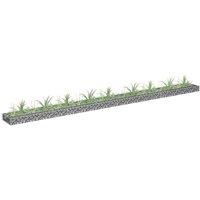vidaXL Gabion Raised Bed Galvanised Steel 360x30x10 cm, Silver