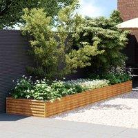 vidaXL Garden Raised Bed 482x100x36 cm Corten Steel, Brown