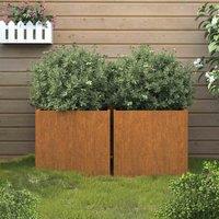 vidaXL Planters 2 pcs 32x30x29 cm Corten Steel, Brown