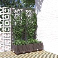 vidaXL Garden Planter with Trellis Brown 80x40x121.5 cm PP, Brown
