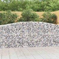 vidaXL Arched Gabion Basket 400x50x100/120 cm Galvanised Iron, Silver