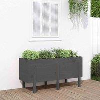 vidaXL Garden Raised Bed Grey 121x50x57 cm Solid Wood Pine, Grey