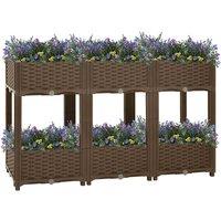 vidaXL Raised Bed 120x40x71cm Polypropylene, Brown