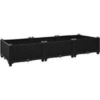 vidaXL Raised Bed 120x40x23 cm Polypropylene, Black