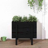 vidaXL Garden Planter Black 62x50x57 cm Solid Wood Pine, Black