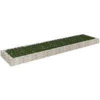 vidaXL Gabion Raised Bed Galvanised Steel 400x100x20 cm, Silver