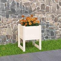 vidaXL Planter White 40x40x52.5 cm Solid Wood Pine, White