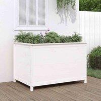 vidaXL Garden Raised Bed White 119.5x82.5x78 cm Solid Pine, White