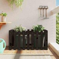vidaXL Garden Raised Bed w/ Fence Design Black 100x50x50 cm, Black