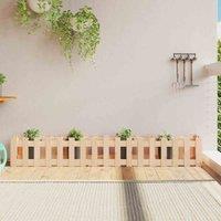 vidaXL Garden Raised Bed w/ Fence Design 200x30x30cm, Brown