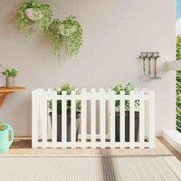 vidaXL Garden Raised Bed w/ Fence Design White 150x50x70 cm, White