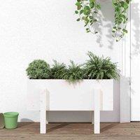 vidaXL Garden Planter White 62x30x38 cm Solid Wood Pine, White