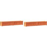 vidaXL Garden Planters 2 pcs Wax Brown Solid Wood Pine, Brown