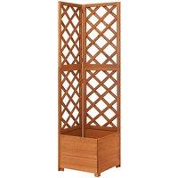 vidaXL Corner Trellis Planter 40x40x150 cm Solid Fir Wood, Brown