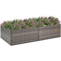 vidaXL Garden Planter Grey 157x80x40 cm Poly Rattan, Grey