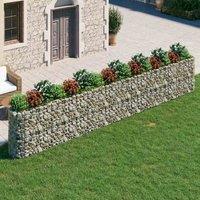 vidaXL Gabion Raised Bed Galvanised Iron 610x50x100 cm, Silver
