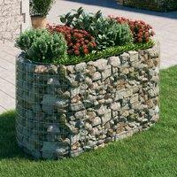 vidaXL Gabion Raised Bed Galvanised Iron 200x100x100 cm, Silver