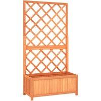 vidaXL Garden Trellis Planter Brown 70x30x135cm - Firwood, Brown