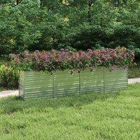 vidaXL Garden Raised Bed 320x40x77 cm Galvanized Steel, Silver