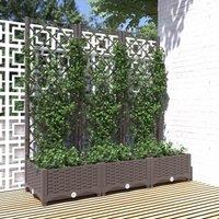 vidaXL Garden Planter with Trellis Brown 120x40x121.5 cm PP, Brown