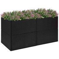 vidaXL Garden Planter Black 157x80x80 cm Poly Rattan, Black