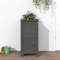 vidaXL Garden Planter Grey 40x40x78 cm Solid Wood Pine, Grey