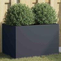 vidaXL Planter Anthracite 62x40x39 cm Cold-rolled Steel, Grey